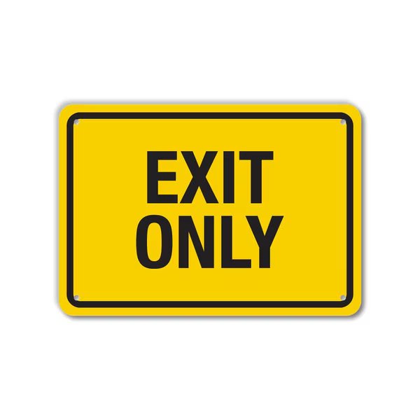 COVID Aluminum Sign, Exit Only, 10x7 Reflective, LCUV-0029-RA_10x7, Lyle, Mfr#: LCUV-0029-RA_10x7